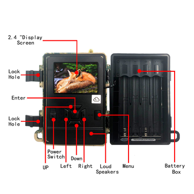 2.4 Inches Screen Mobile Trail Camera CMOS Cellular 24MP 4g Lte Trail Camera